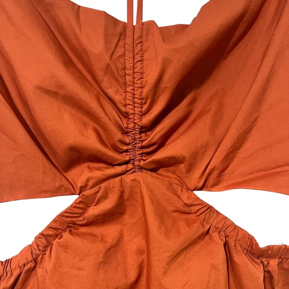 ASTR The Label Cutout Poplin Maxi Dress Brown Size Medium - Picture 10 of 10